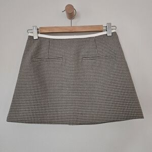 White Fox Checked Mini Skirt Size XXS